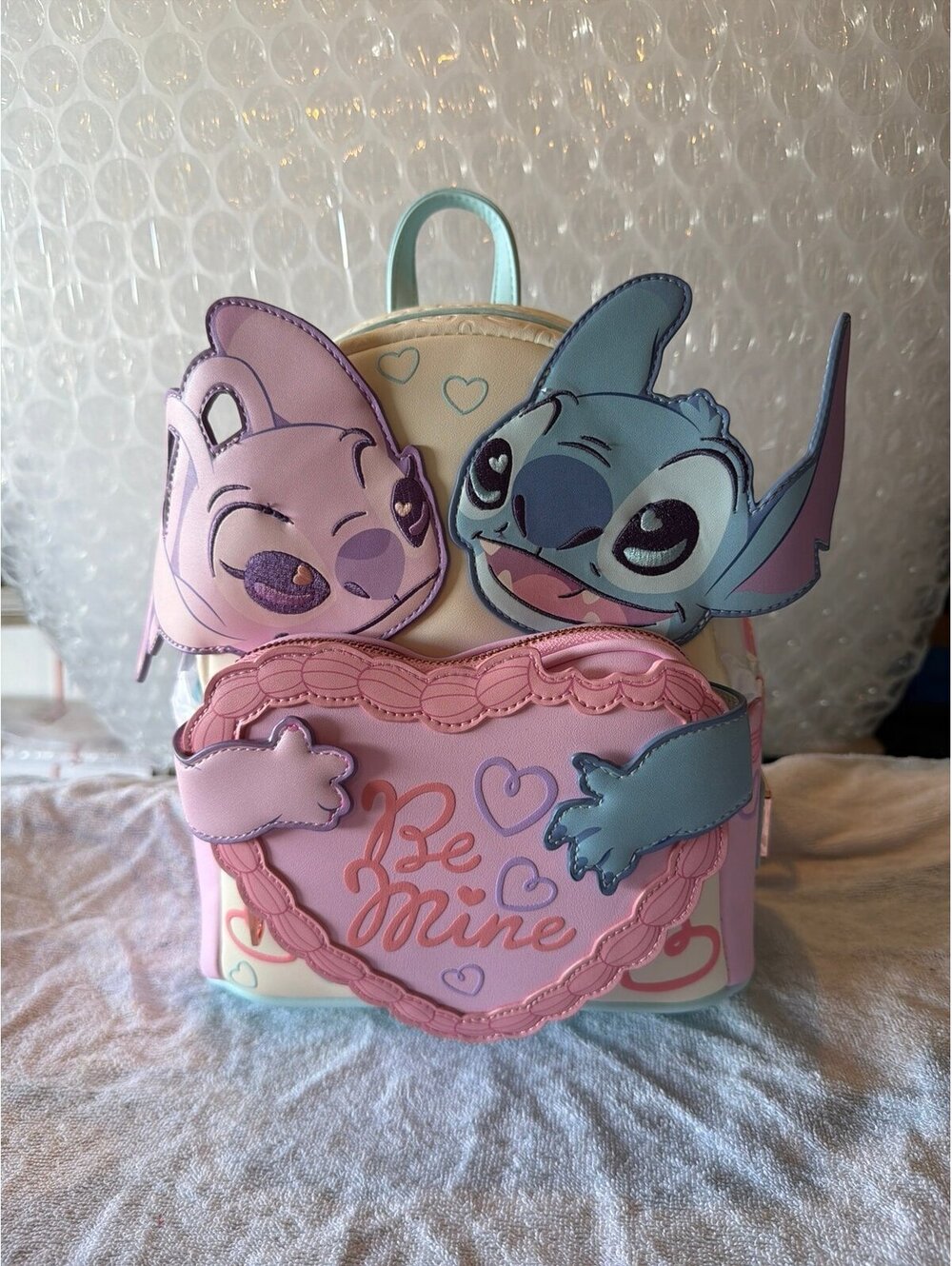Loungefly Disney Stitch & Angel Be Mine Mini Backpack NWT